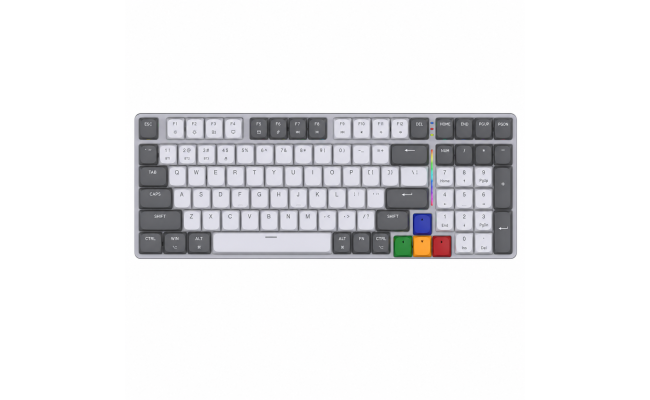 Fantech SUPER MAXFIT AIR99 MK916 Low-Profile Wireless Mechanical Keyboard Grey – Red Switch